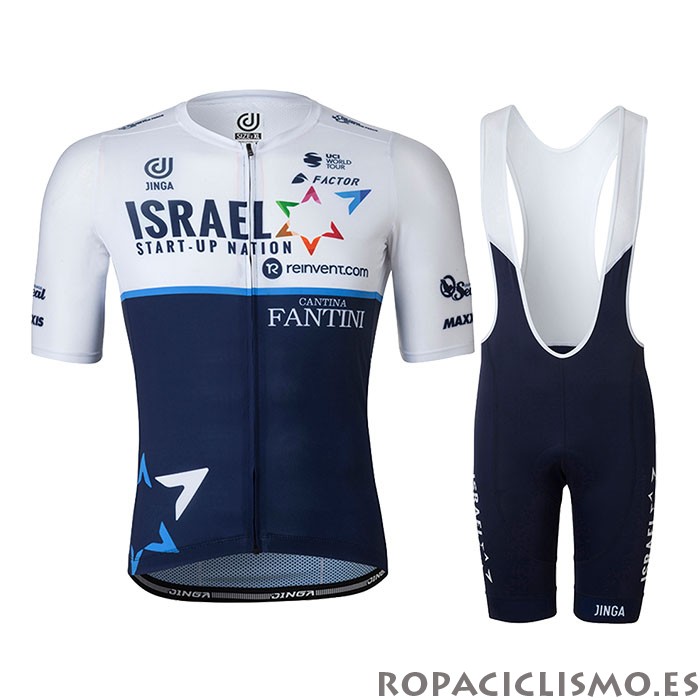 2021 Maillot Israel Cycling Academy Tirantes Mangas Cortas Academy Azul Blanco